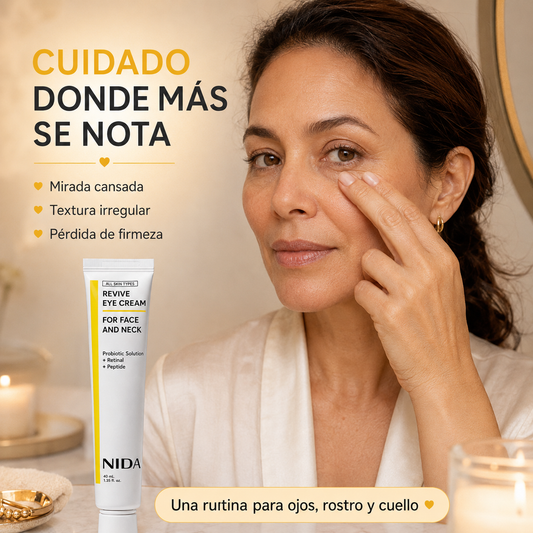 Cuidado para la apariencia de la mirada cansada y la textura