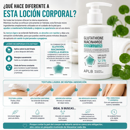 Crema corporal coreana APLB para una piel hidratada, suave y luminosa