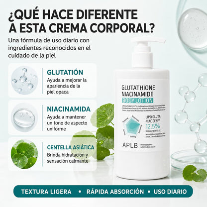 Crema corporal coreana APLB para una piel hidratada, suave y luminosa