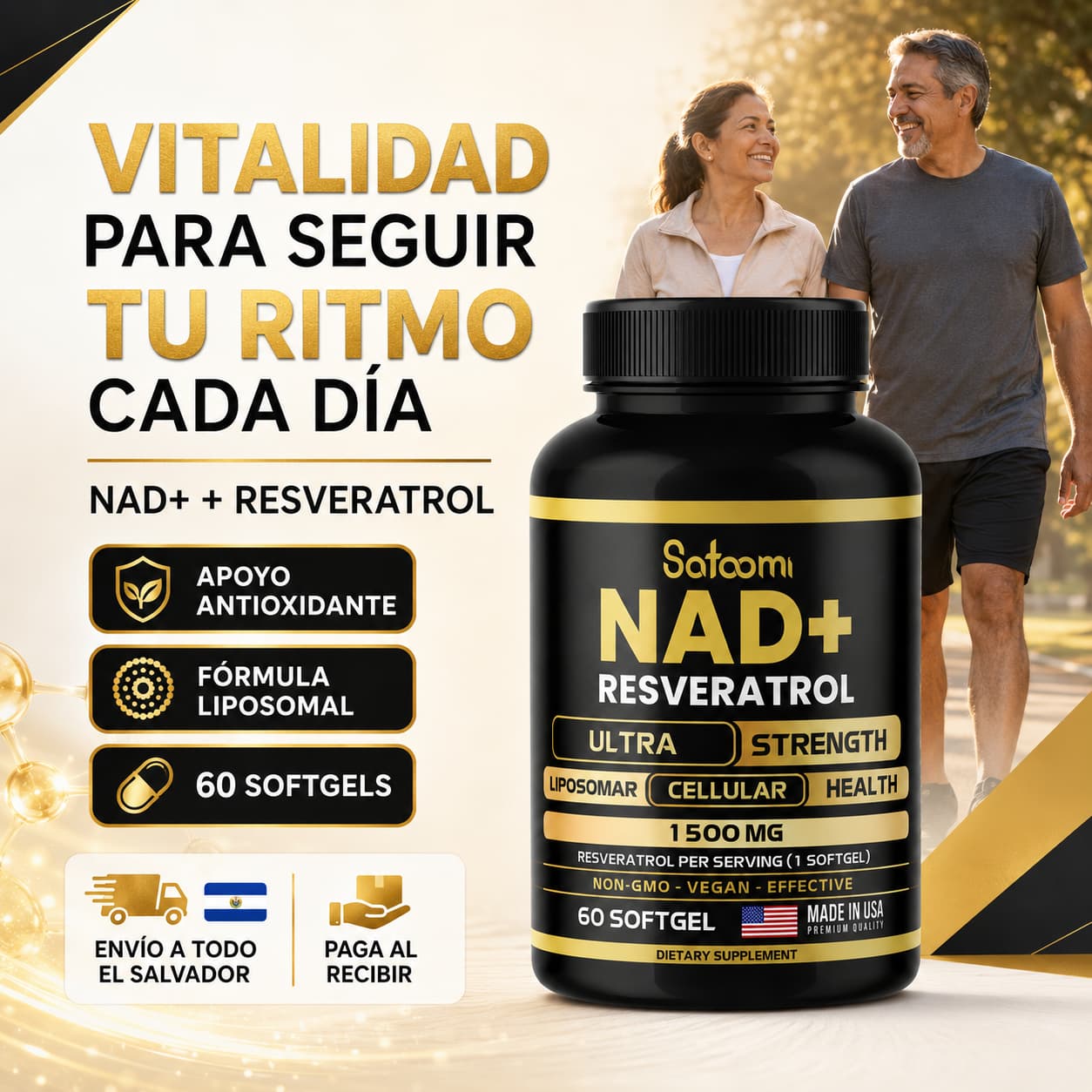 Complejo NAD+ y Resveratrol – Apoyo celular avanzado