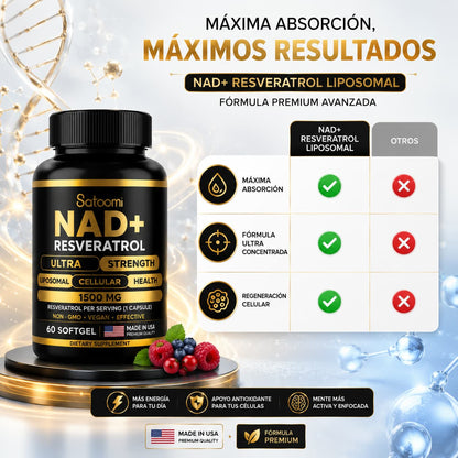 Complejo NAD+ y Resveratrol – Apoyo celular avanzado