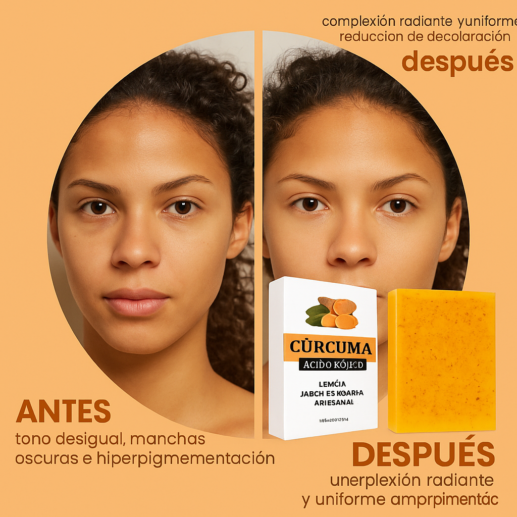 Jabón Cúrcuma Limón: Piel Radiante, Limpieza Profunda, Aclara Manchas