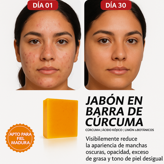 Jabón Cúrcuma Limón: Piel Radiante, Limpieza Profunda, Aclara Manchas
