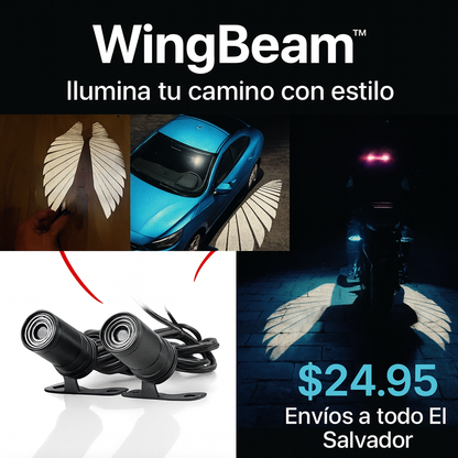 Proyector LED Alas de Ángel para Vehículos Luz Ambiental Decorativa Personalizable