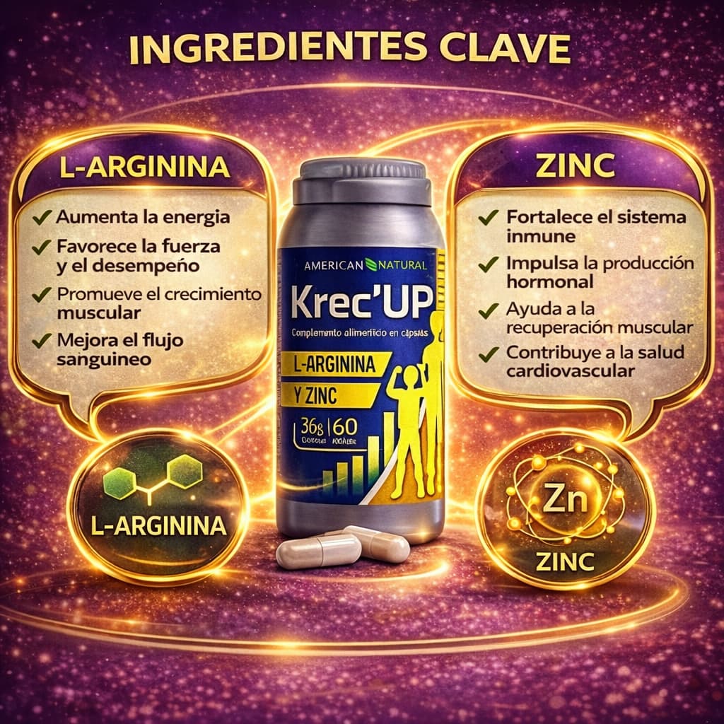 krec up “L-Arginina + Zinc: el combo clave para entrenar con fuerza, recuperar libido y activar tu rendimiento”