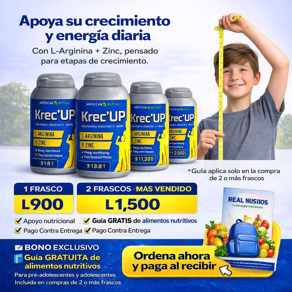 Krec'UP con L-Arginina y Zinc para Jóvenes Natural