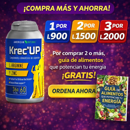 krec up “L-Arginina + Zinc: el combo clave para entrenar con fuerza, recuperar libido y activar tu rendimiento”