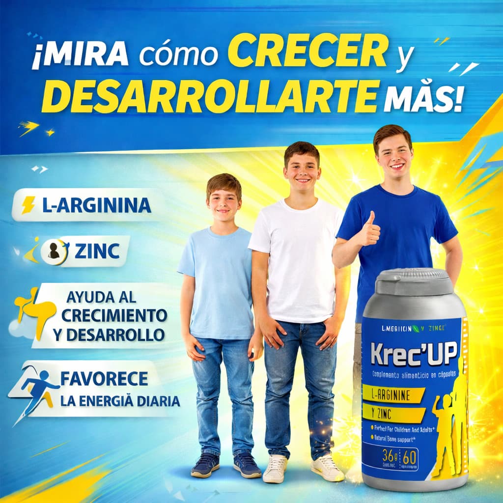 Krec'UP con L-Arginina y Zinc para Jóvenes Natural
