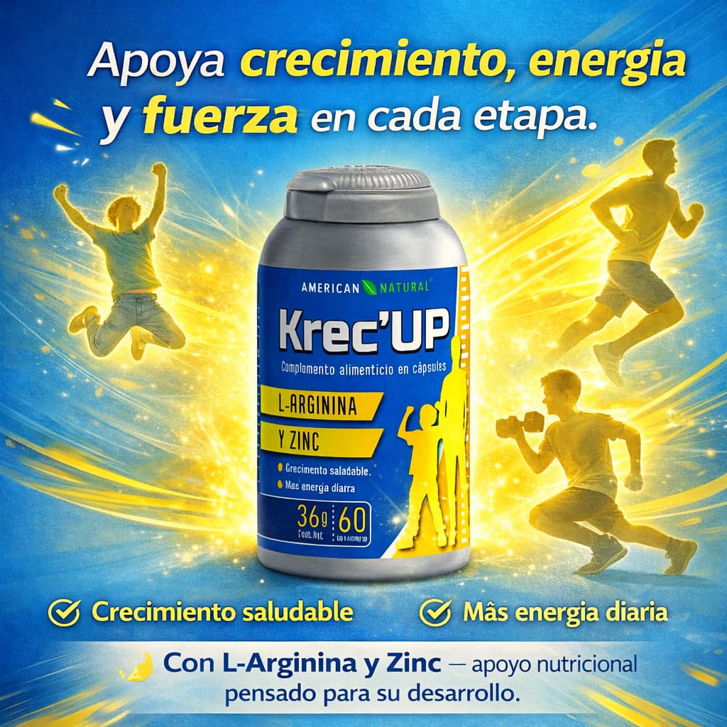 Krec'UP con L-Arginina y Zinc para Jóvenes Natural