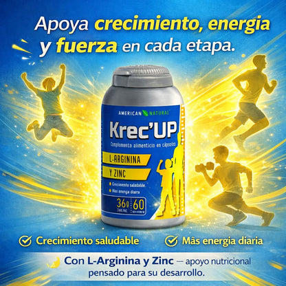 Krec'UP con L-Arginina y Zinc para Jóvenes Natural
