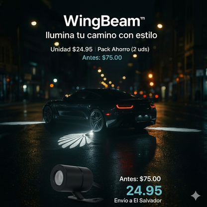 Proyector LED Alas de Ángel para Vehículos Luz Ambiental Decorativa Personalizable