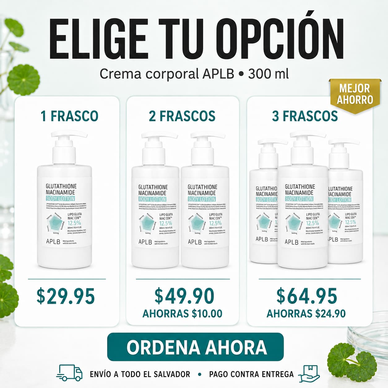Crema corporal coreana APLB para una piel hidratada, suave y luminosa