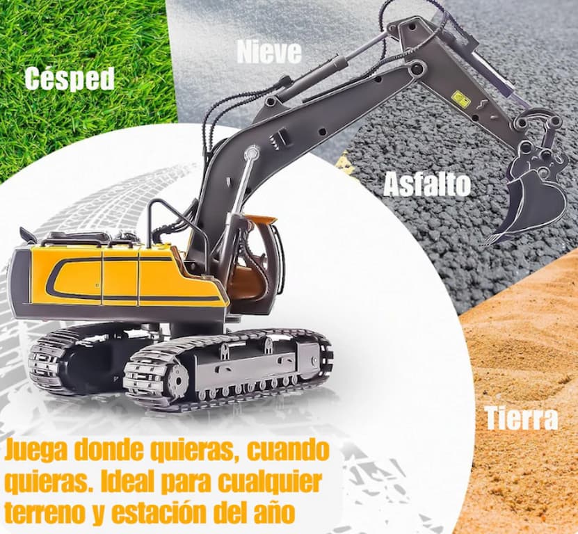 Excavadora a Control Remoto . ¡Potencia Real para Mini Constructores! 👷‍♂️